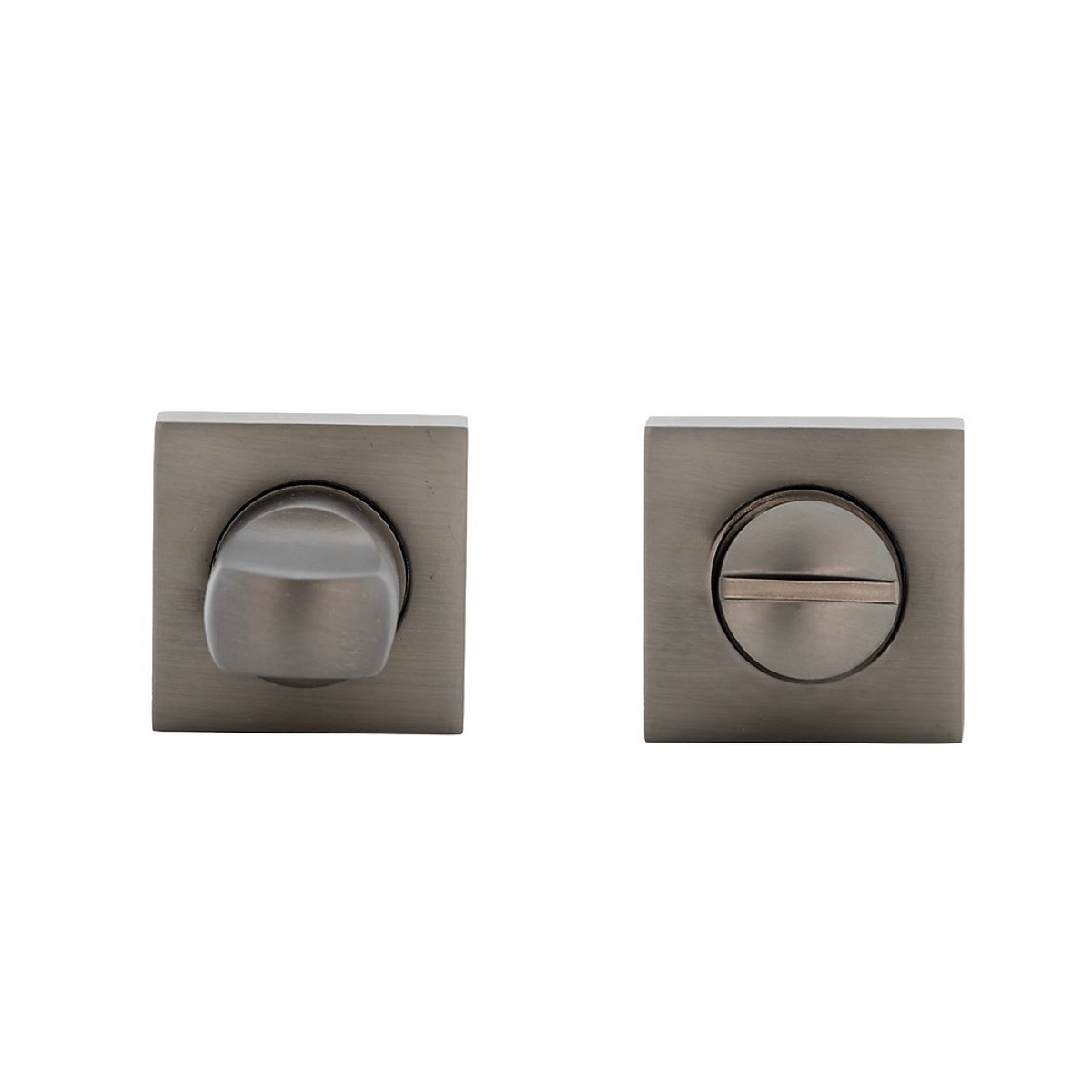 Condanna con rosetta quadrata in zama finitura grafite da 35mm