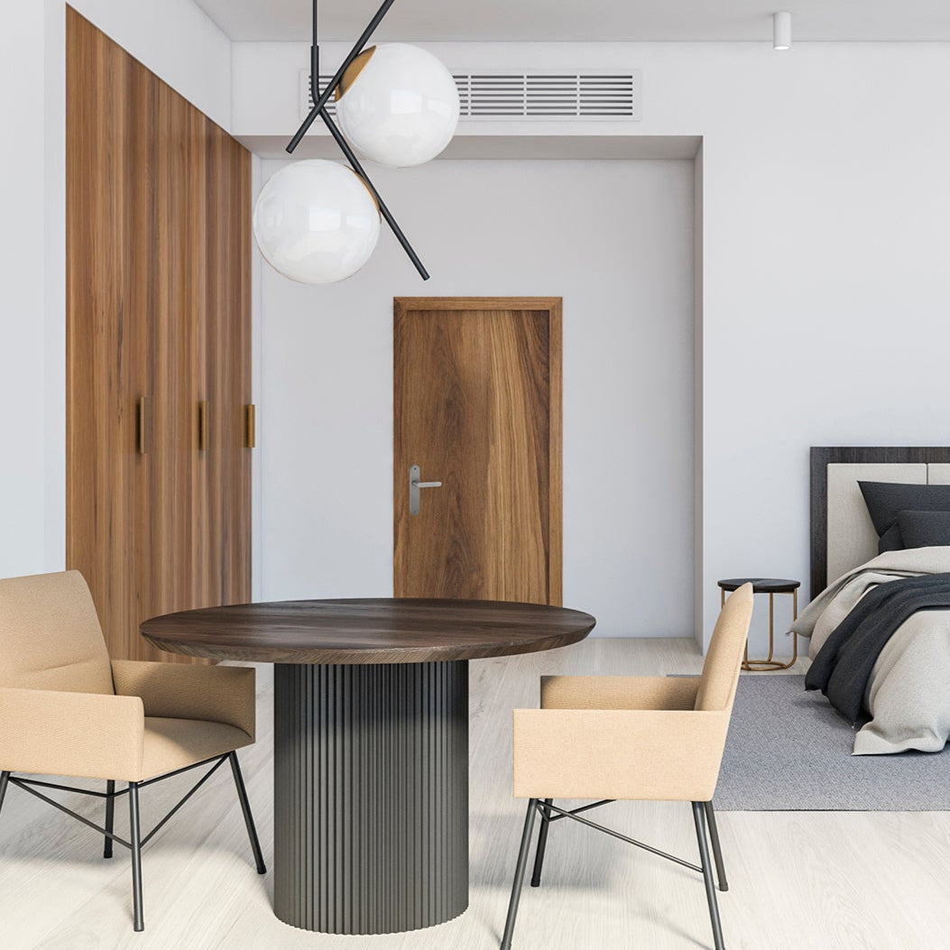 Manilla con placa ovalada de aluminio 250x48 mm en negro para interior