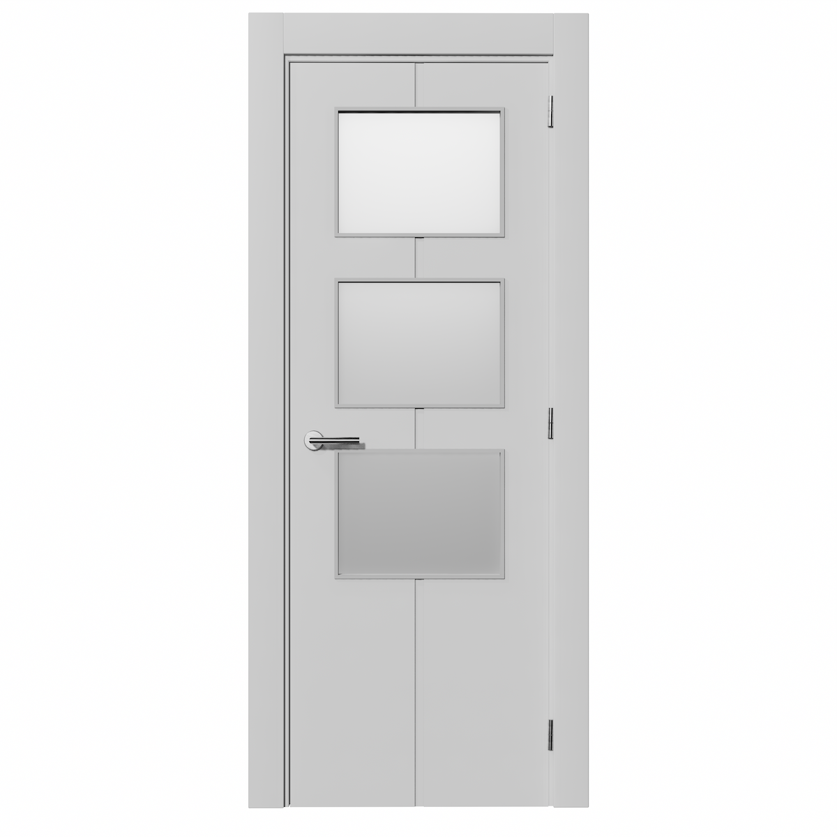 Porta HEAV a 3 vetri in blocco da 2030x905x35 con nucleo massiccio in finitura bianca