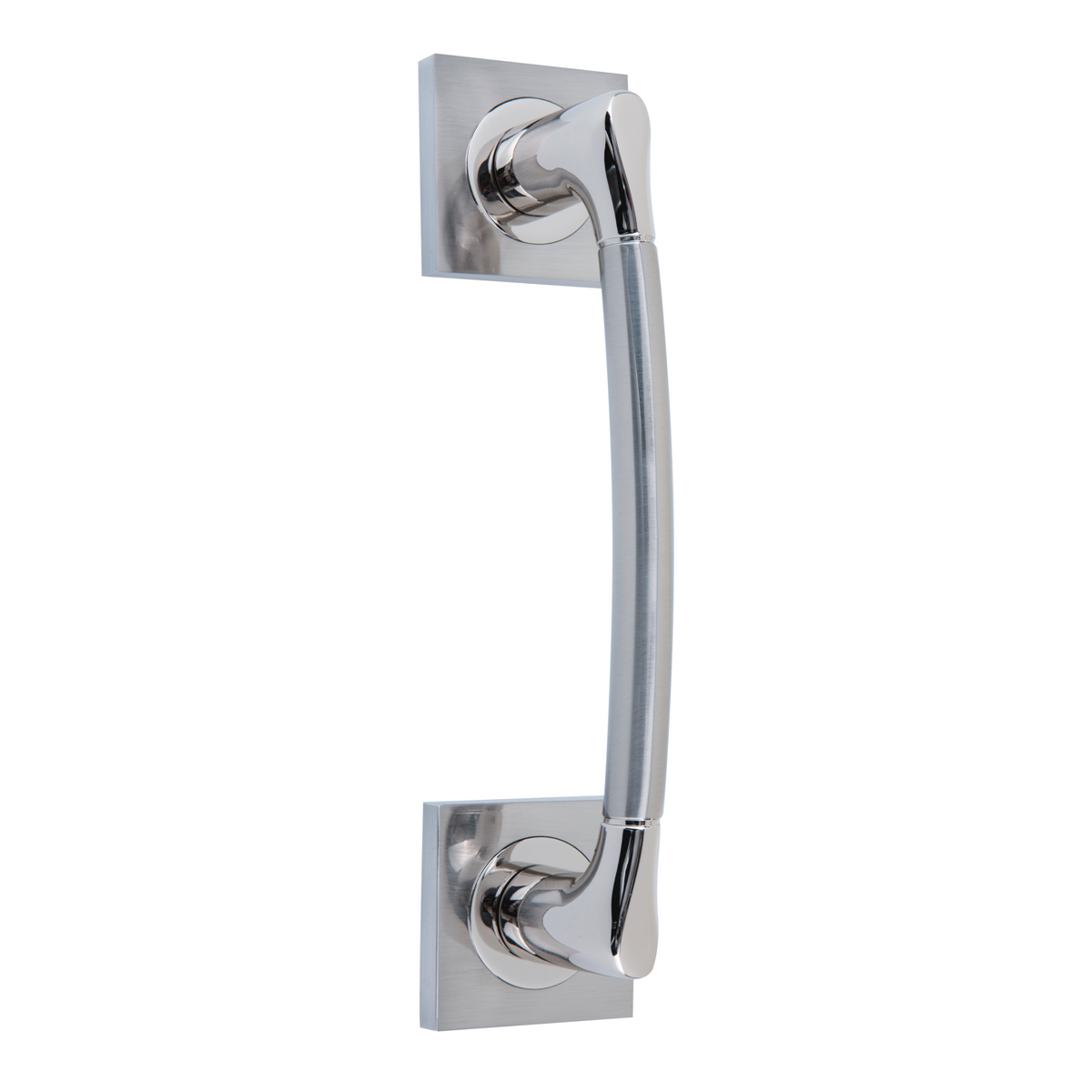 Maniglia modello 434 in zama con rosetta quadrata in finitura bicolore per porte