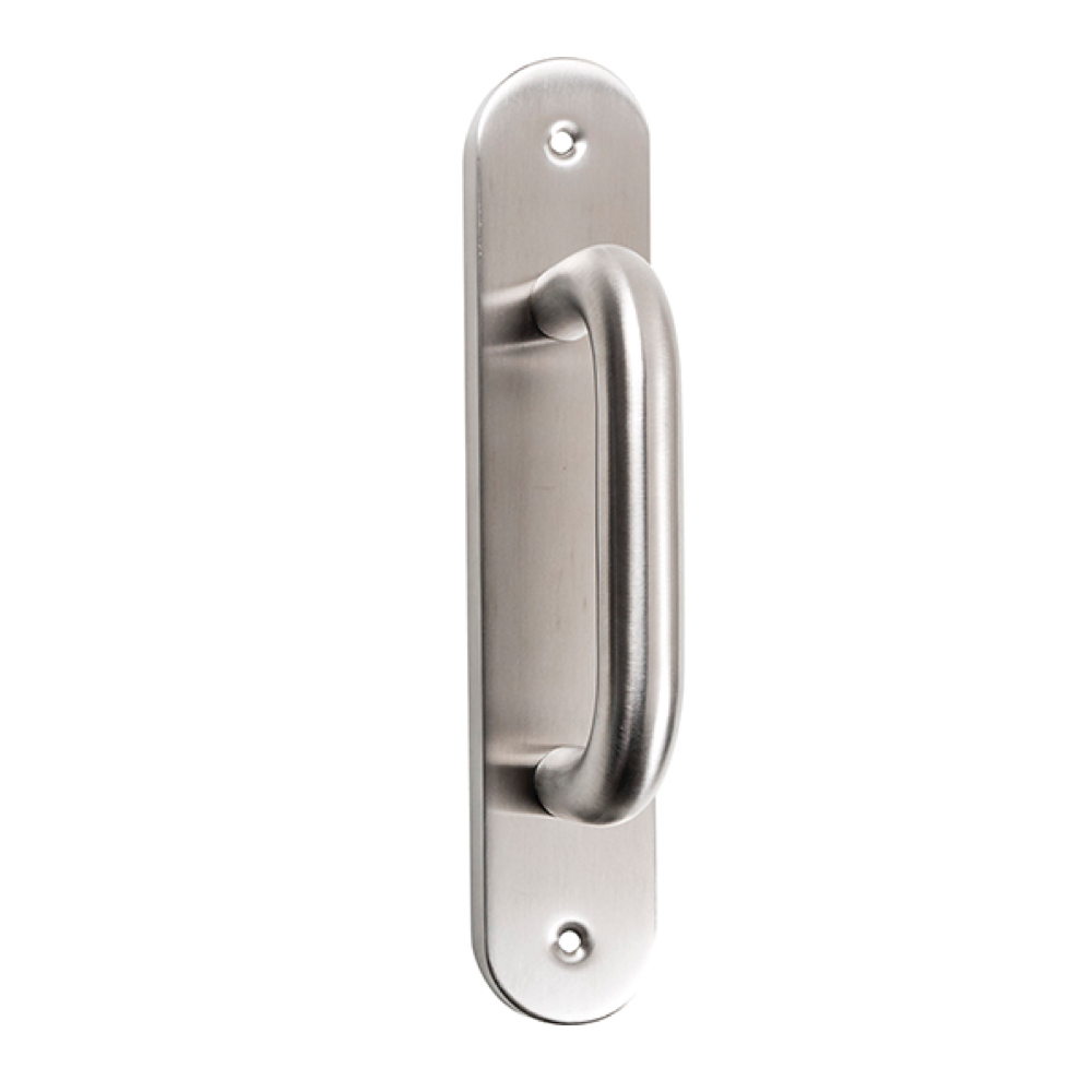 Maniglione per porta con placca ovale in acciaio inossidabile modello 134
