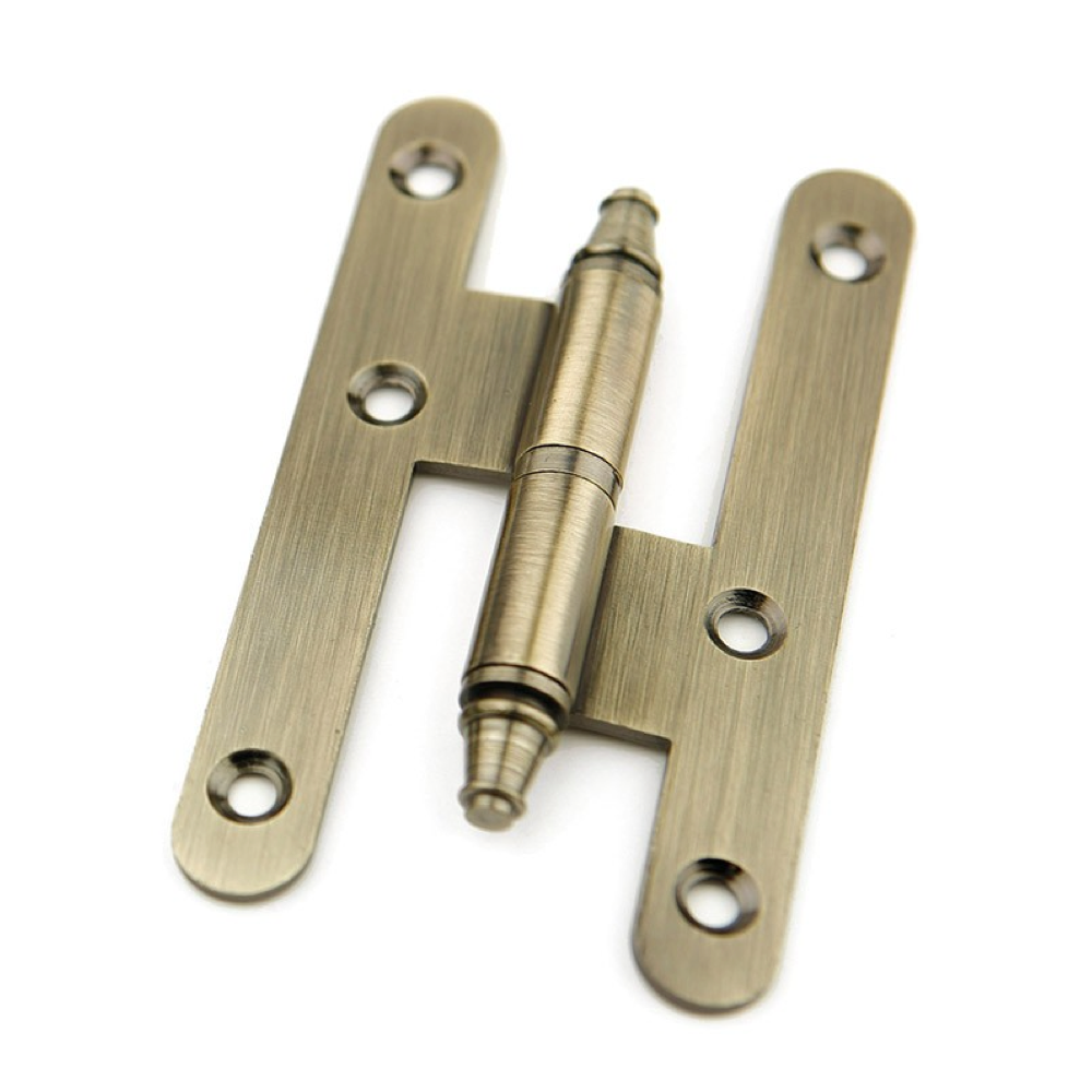 Perno a bilico alto 100 mm con piastra rotonda per porta, finitura cuoio con terminale per porta