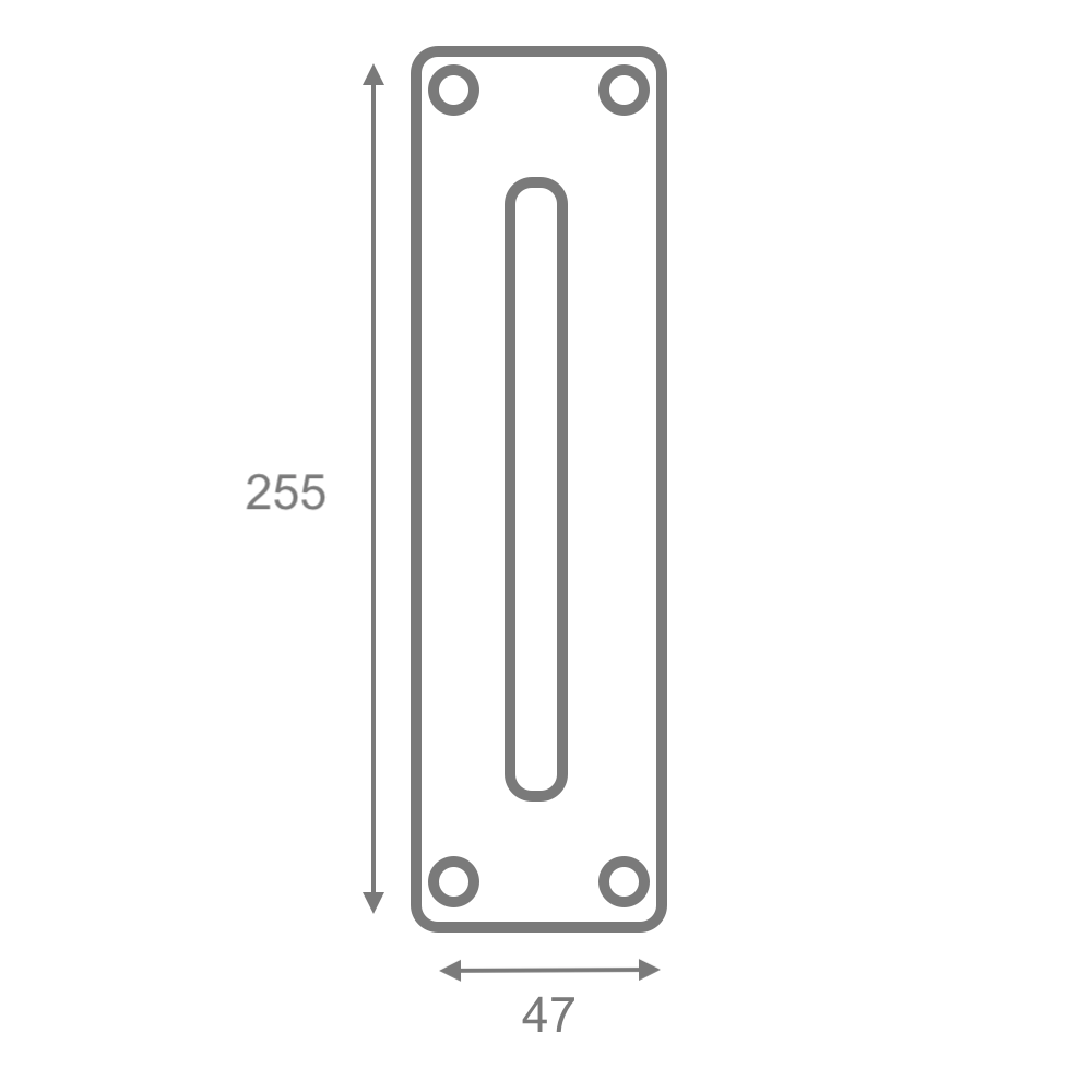 Maniglione centrato con placca curva modello 884 finitura satinata lucida