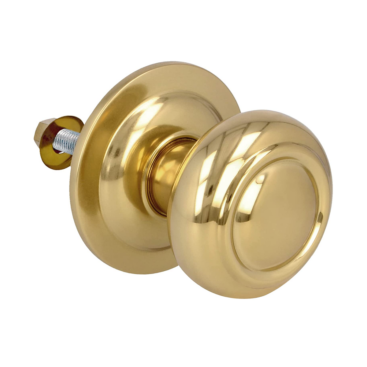 Pomolo in PVD a forma di fungo con anelli in finitura oro lucido per porte d'ingresso