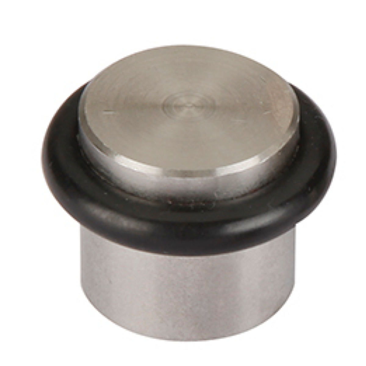 Fermaporta cilindrico con ammortizzatore in gomma e 24 mm di diametro