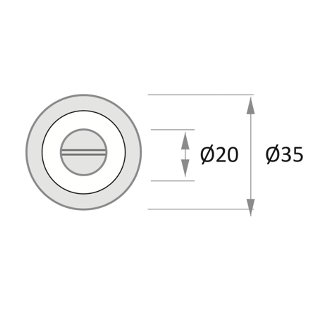 Condena de 35mm de diámetro en acabado negro para puertas (HD)