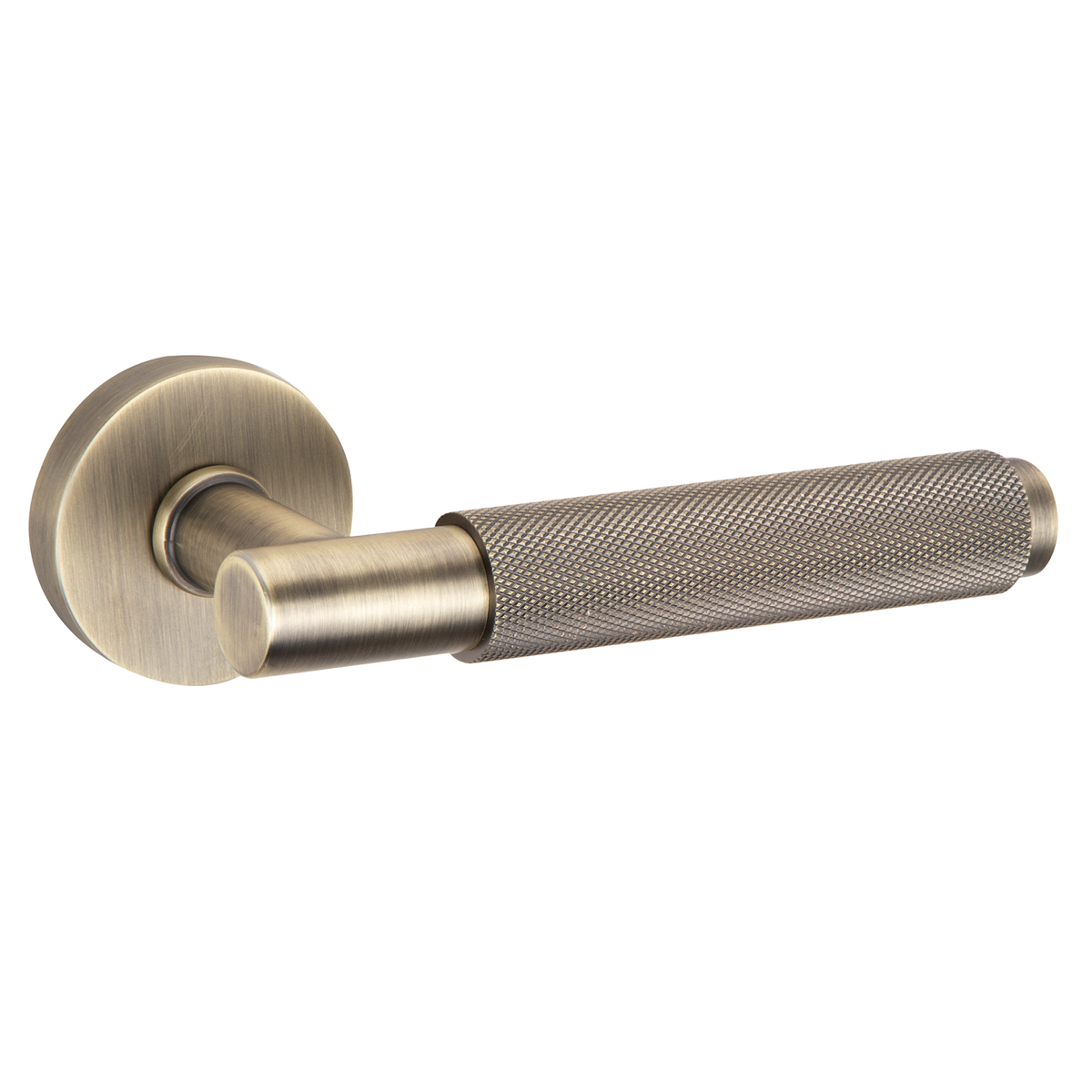 Maniglia con rosetta tonda in zama RS-510 pelle