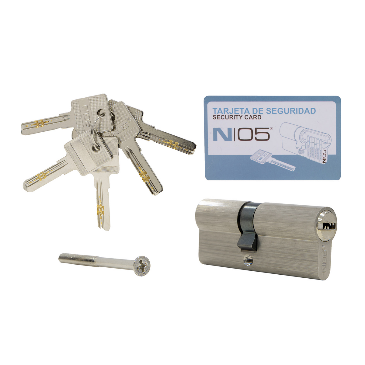 Cilindro per serratura 30x40 nichelato di media sicurezza con camma lunga per porte