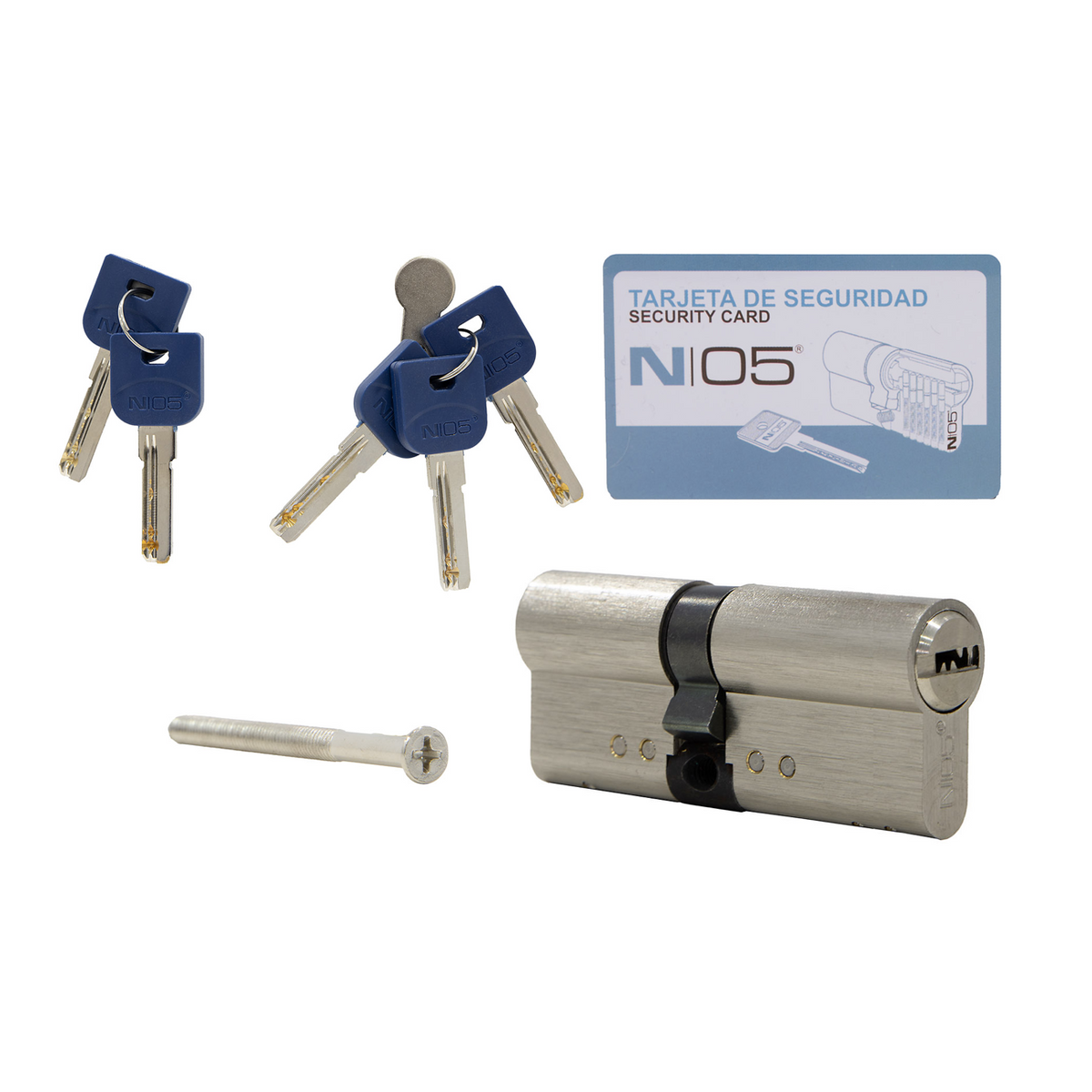 Cilindro di sicurezza 30x40 nichelato a camma lunga per porte
