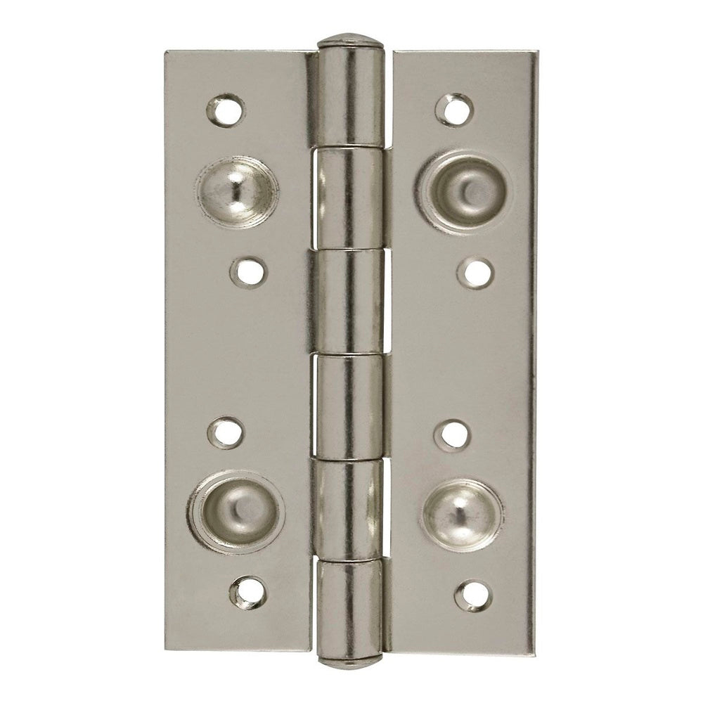 Cerniera speciale ad alta sicurezza a bordo dritto per porte d'ingresso o blindate senza battuta, finitura nichel satinato