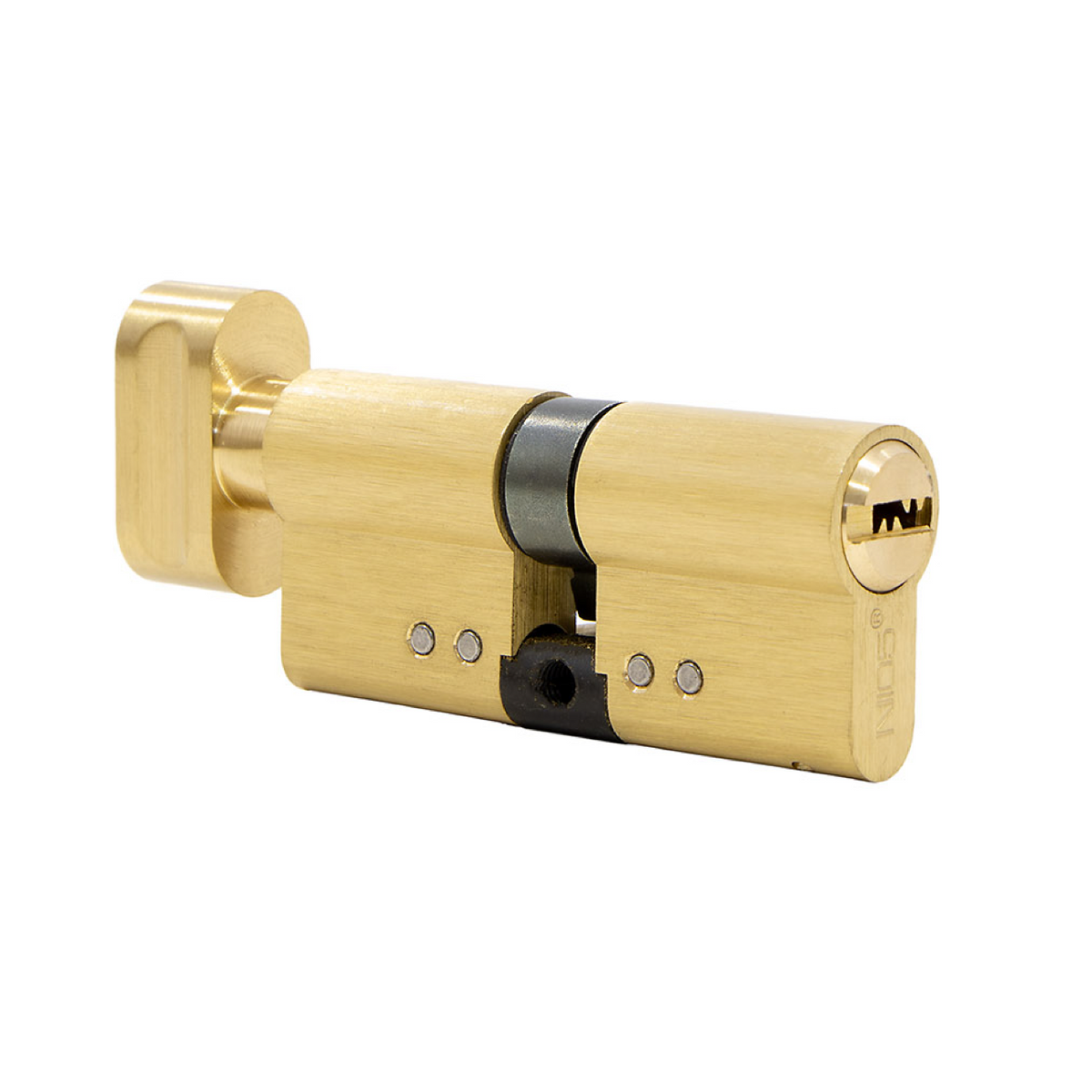 Cilindro di sicurezza 30x30 in ottone con pomolo per porte