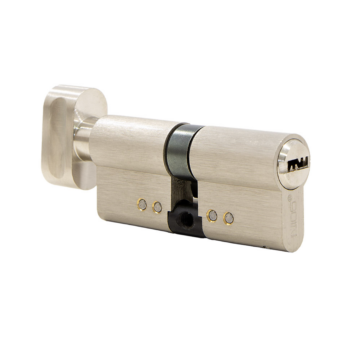 Cilindro di sicurezza 30x30 nichelato con pomolo per porte