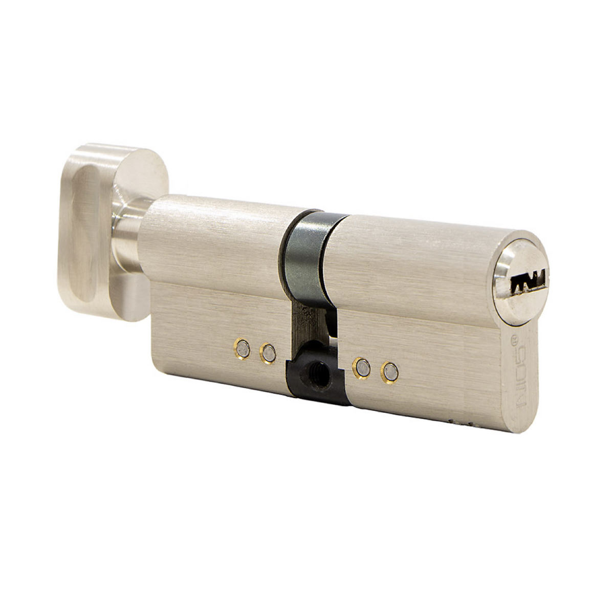 Cilindro di sicurezza nichelato 35x35 con pomolo per porte