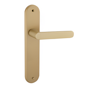 Maniglia con placca ovale in alluminio ottonato opaco da 250x48 mm