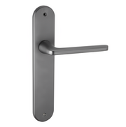 Maniglia in alluminio con placca ovale 250x48 mm finitura grafite per porte da interno