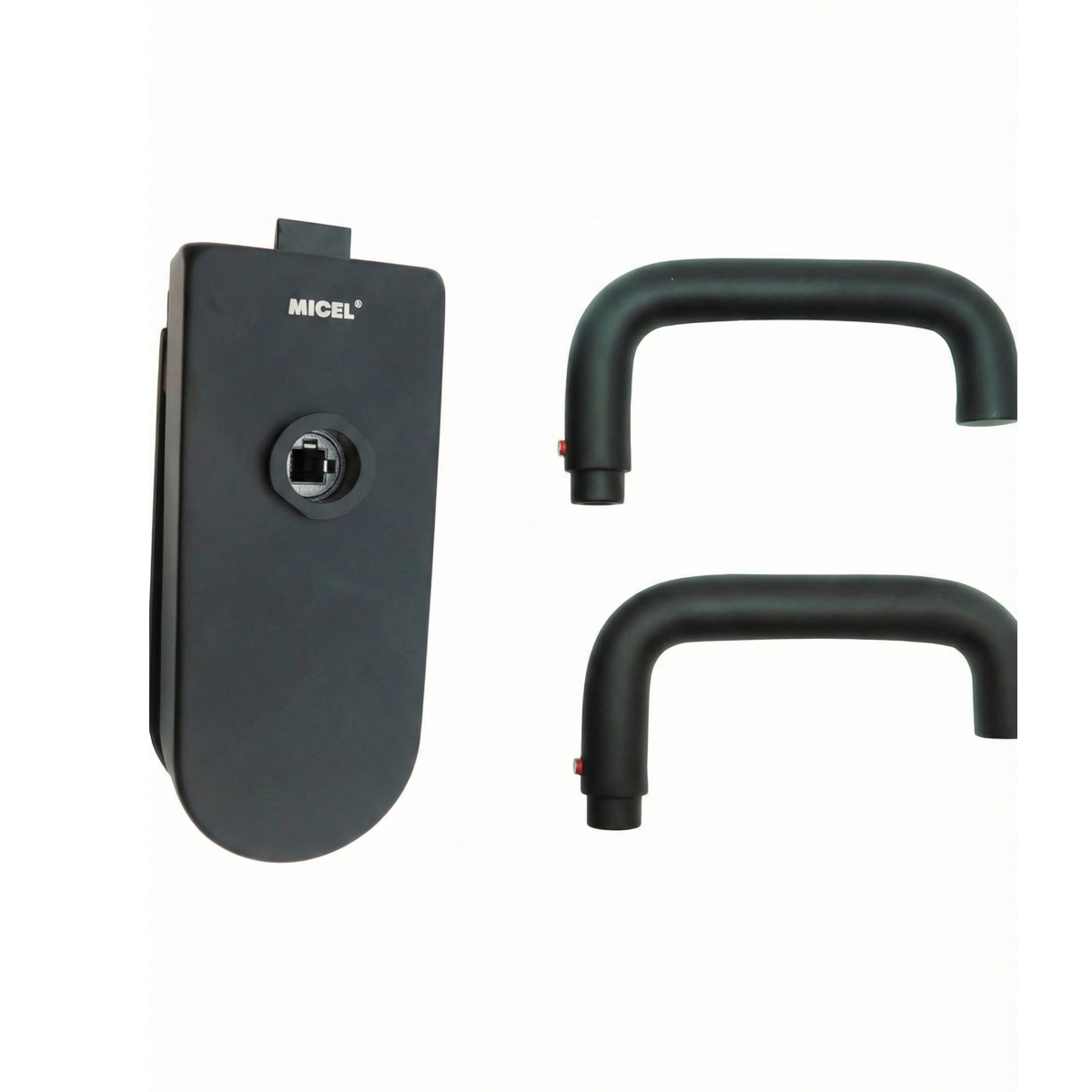 Maniglia in alluminio nero per porte in vetro con pomelli inclusi