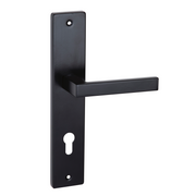 Maniglia con placca modello 8003 in acciaio inossidabile finitura nera con foro chiave 85