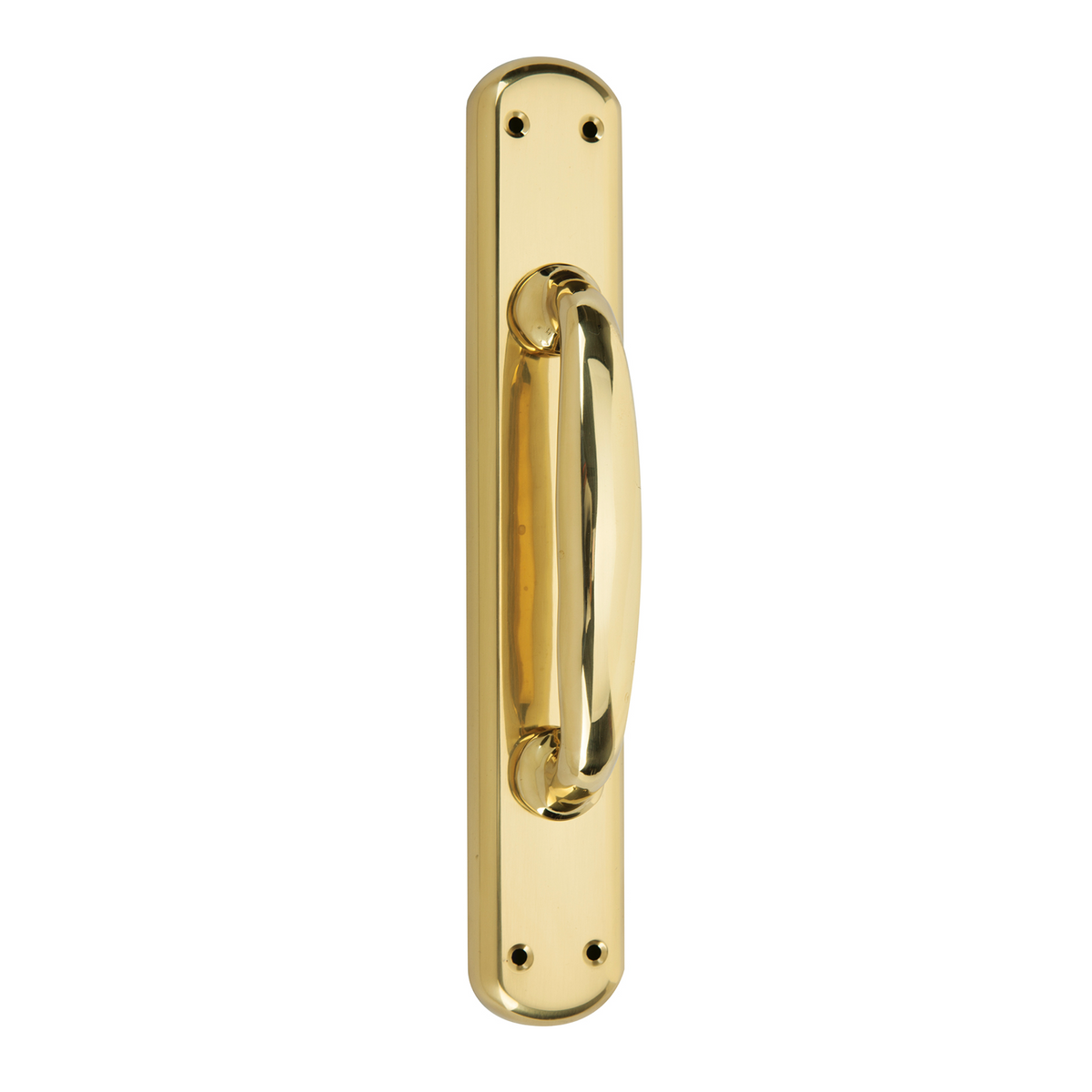 Maniglione con placca ovale e impugnatura larga in finitura lucida modello 6504 per porte