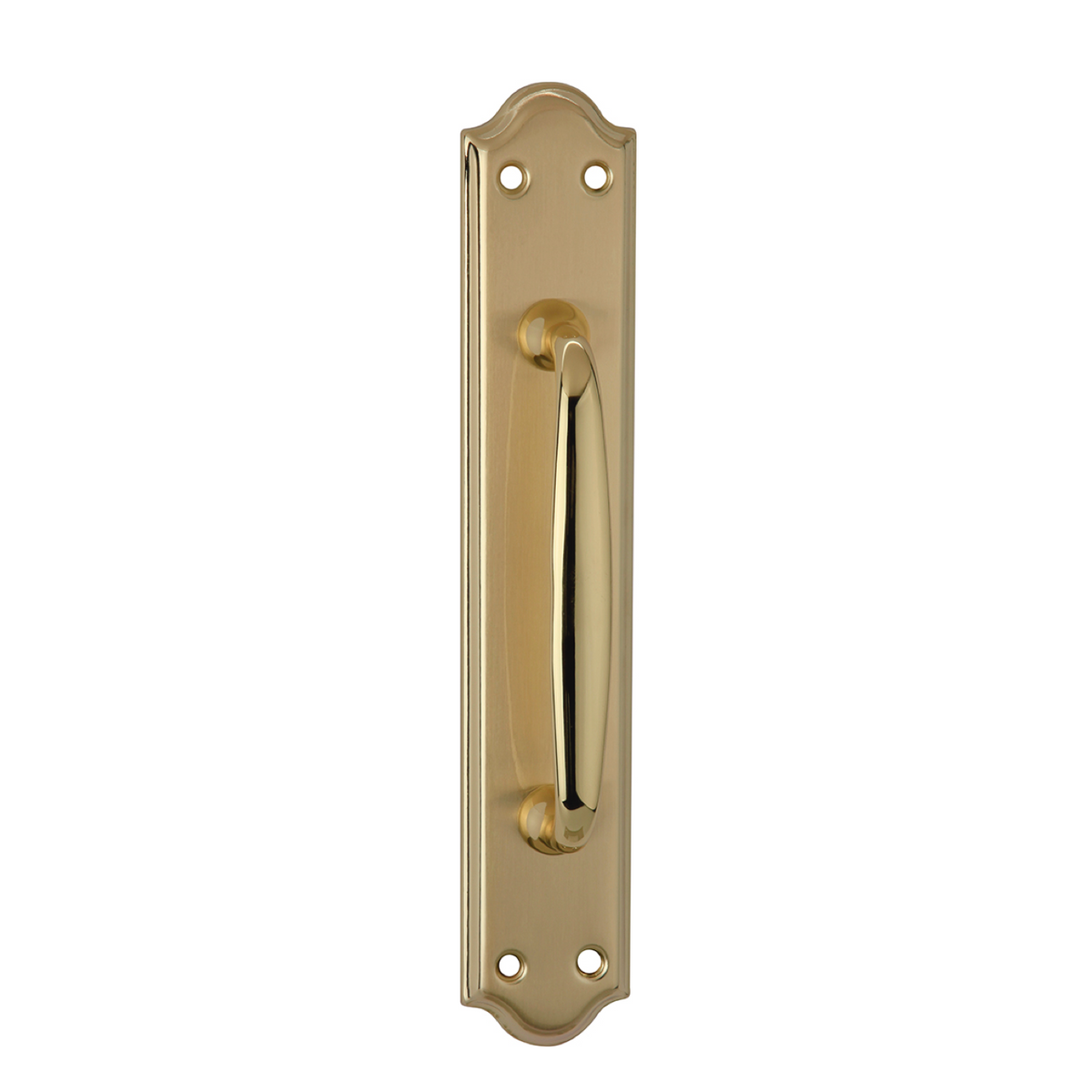 Maniglione con placca ovale in finitura oro satinato modello 1104 per porte