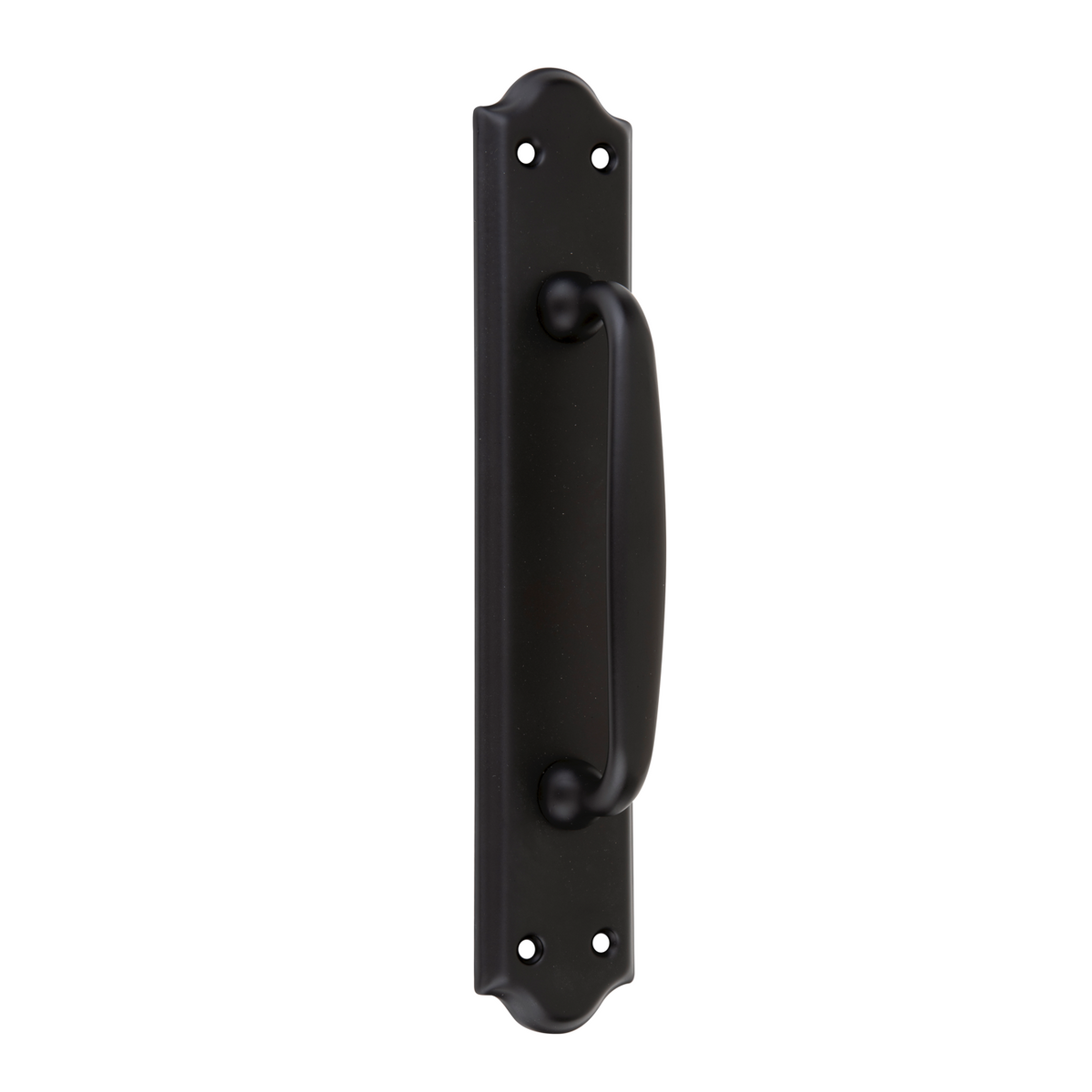 Maniglione modello 1104 con placca curva in finitura nera per porte