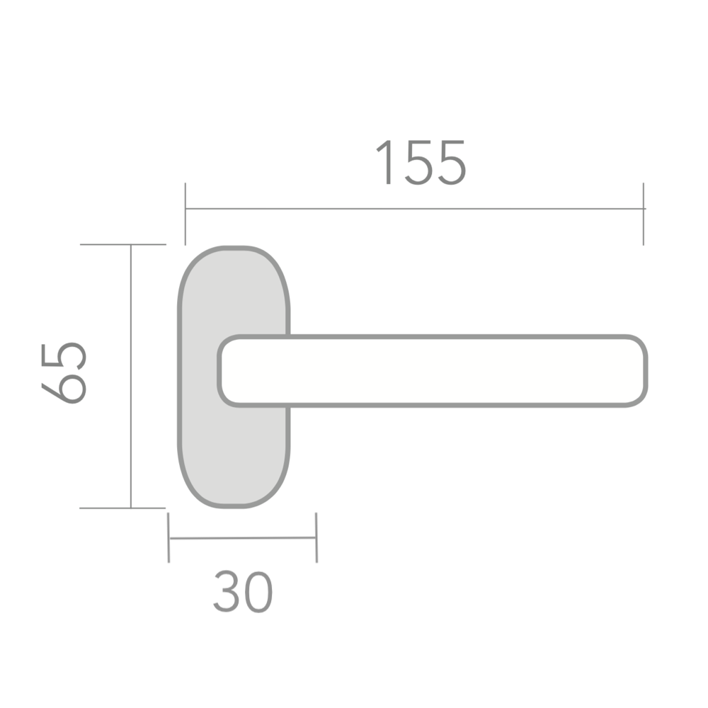 Maniglia '503' con rosetta ovale in acciaio inox per porte in metallo o PVC