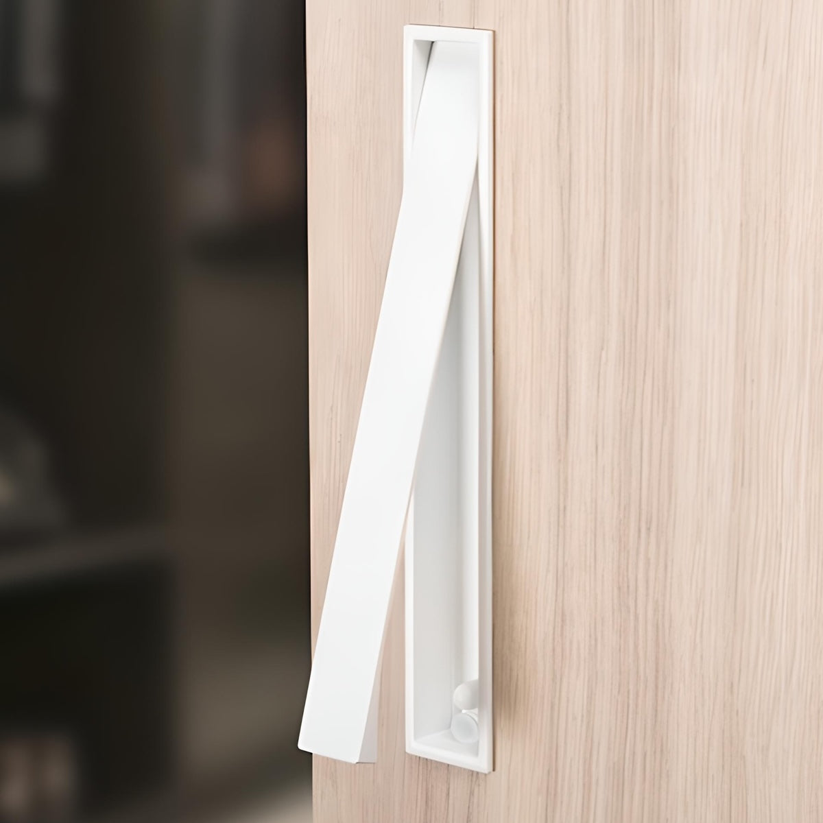 Maniglia a incasso rettangolare Clos bianca da 160 mm di altezza per porte scorrevoli