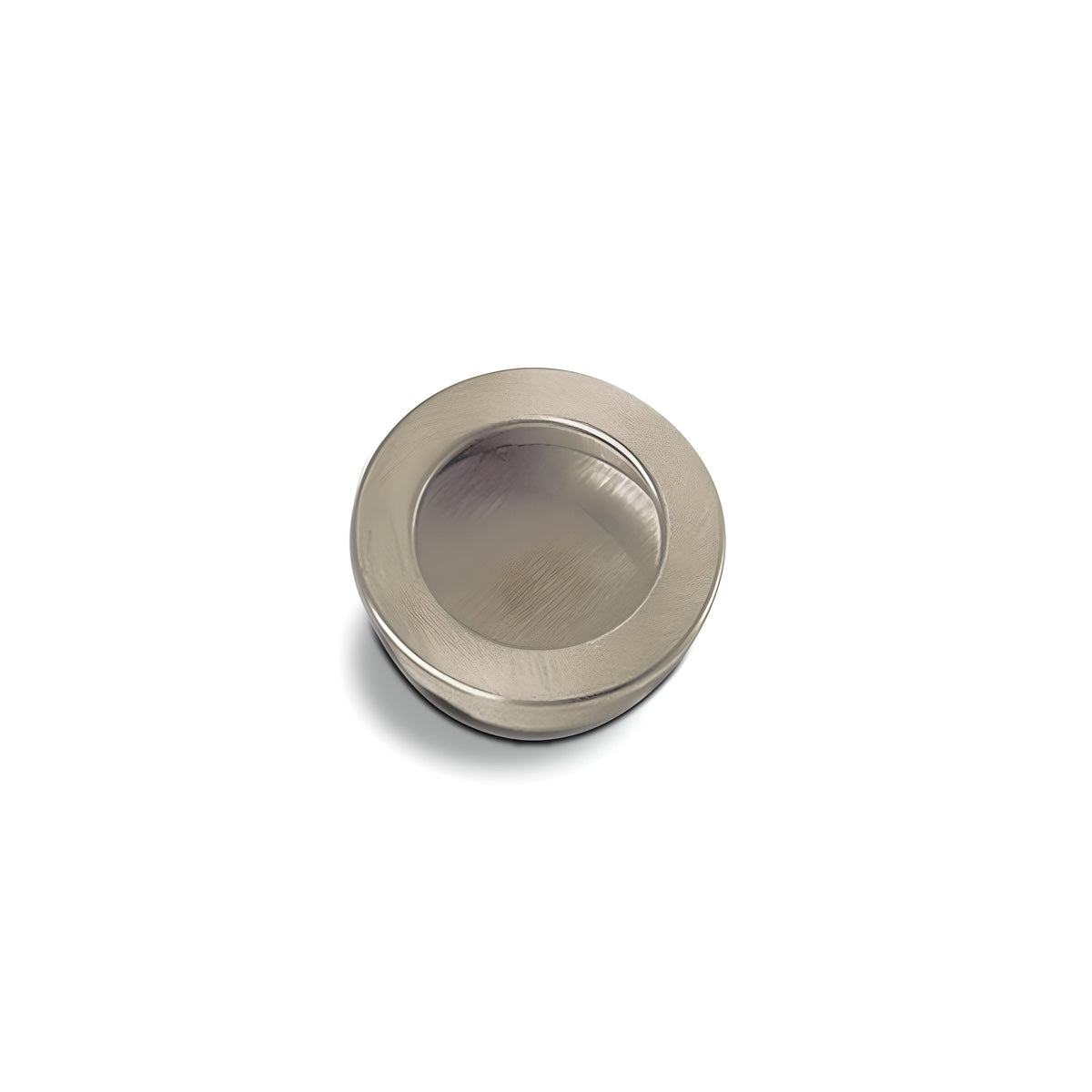 Tiratore nichelato rotondo 3512 da Ø30mm a incasso per mobili e armadi