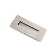 Maniglia rettangolare nichelata 3790 da 155x73mm a incasso per mobili e armadi