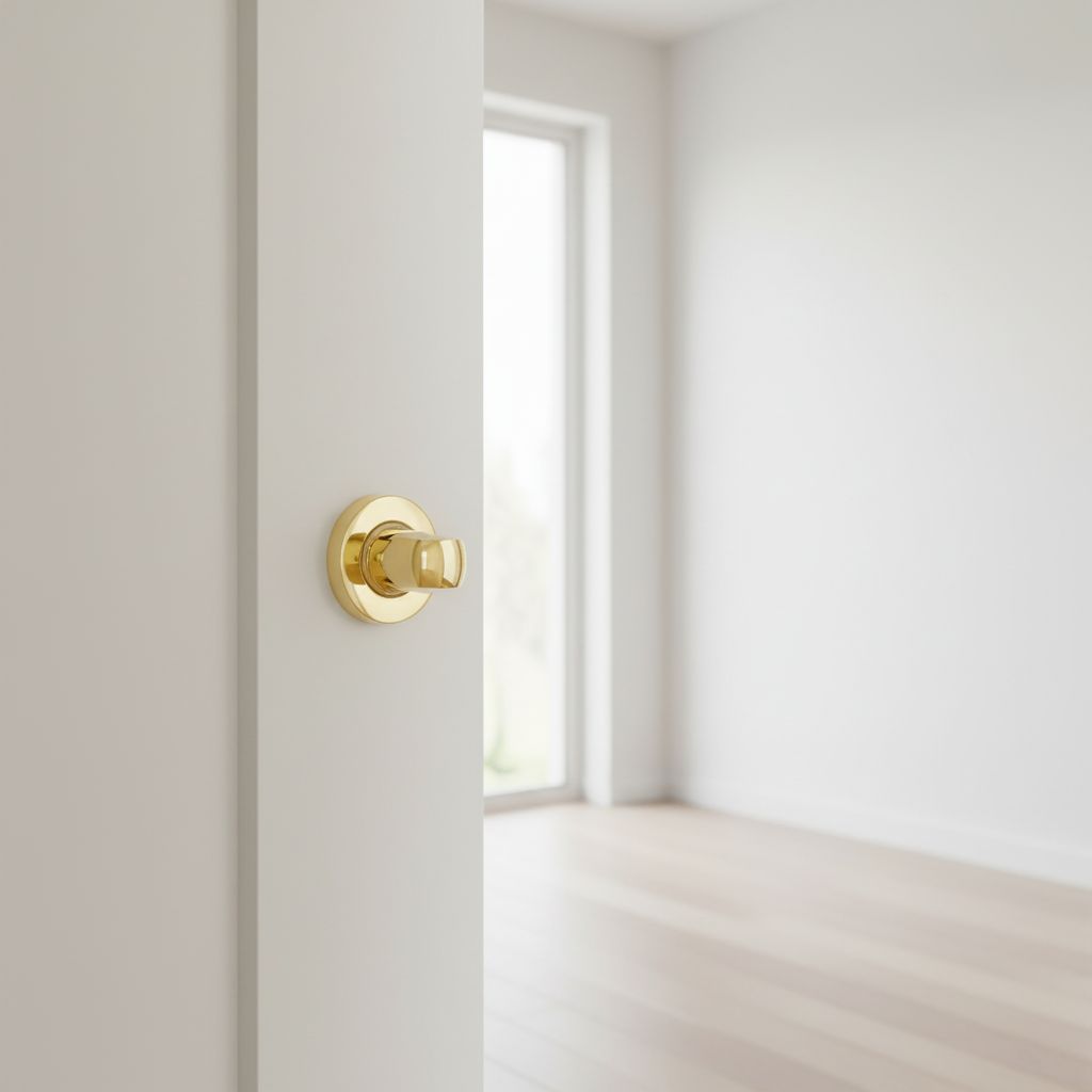 Condena de 35 mm de diámetro con acabado dorado brillante para puertas