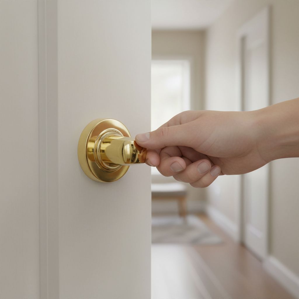 Condena de 35 mm de diámetro con acabado dorado brillante para puertas