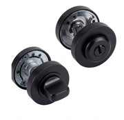 Cilindro con pomolo rotondo per bloccaggio porte con chiave, finitura nera, 50 mm