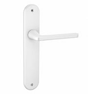 Maniglia con placca ovale in alluminio finitura bianca da 250x48 mm per porte da interno