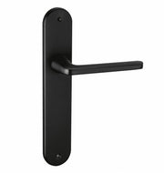 Maniglia con placca ovale in alluminio finitura nera da 250x48 mm per porte