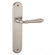 Maniglia con placca ovale in alluminio nichel satinato 250x48 mm