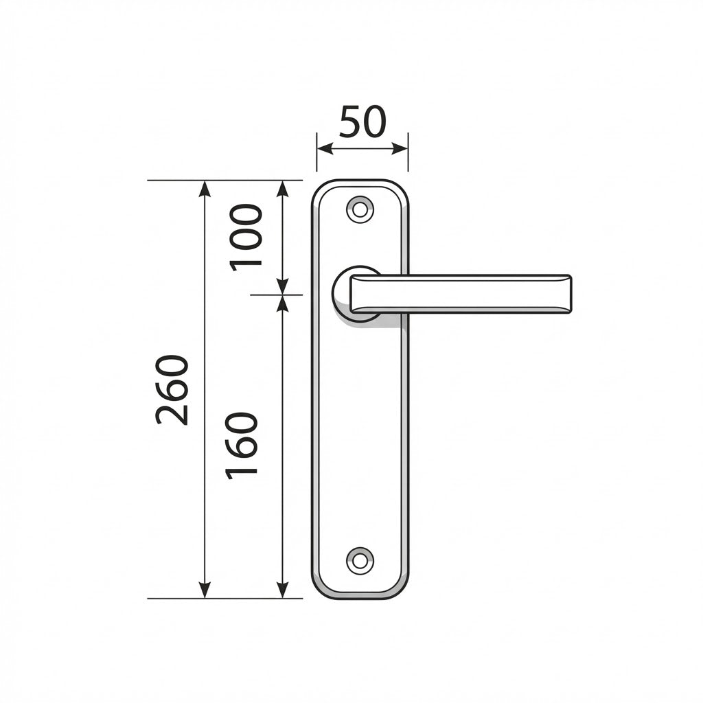 Maniglia con placca modello 8003 in acciaio inossidabile finitura nera